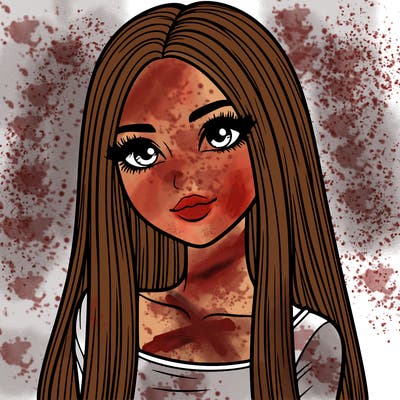 realistic girl with straight and long hair
