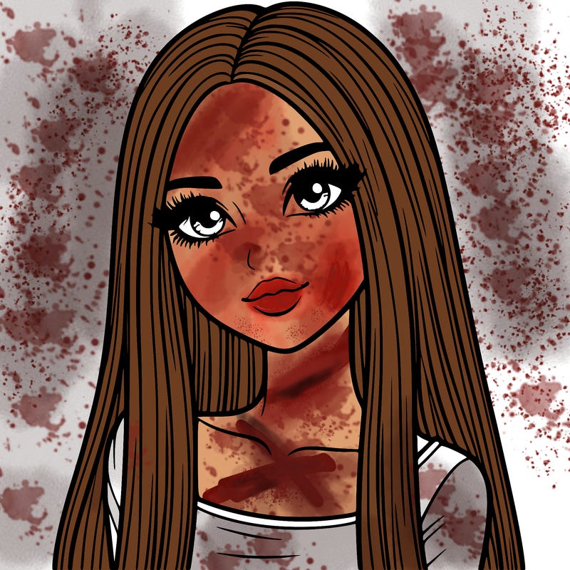 realistic girl with straight and long hair