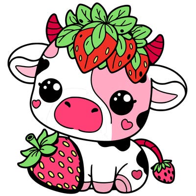 cute strawberry cow