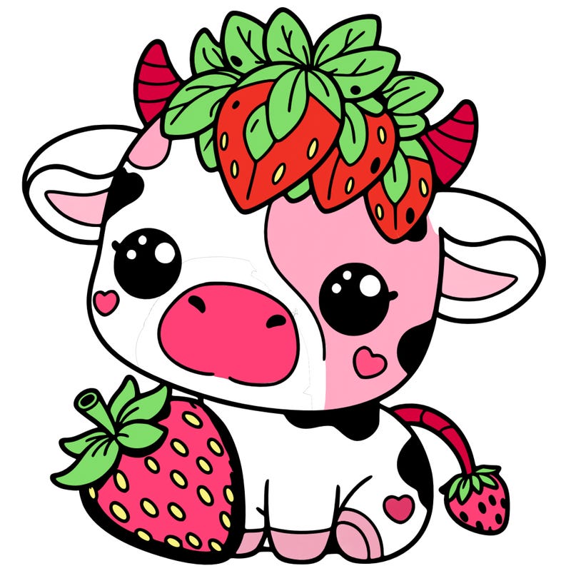 cute strawberry cow