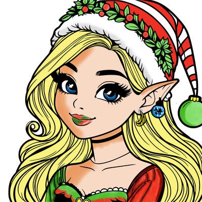 christmas girl elf realistic