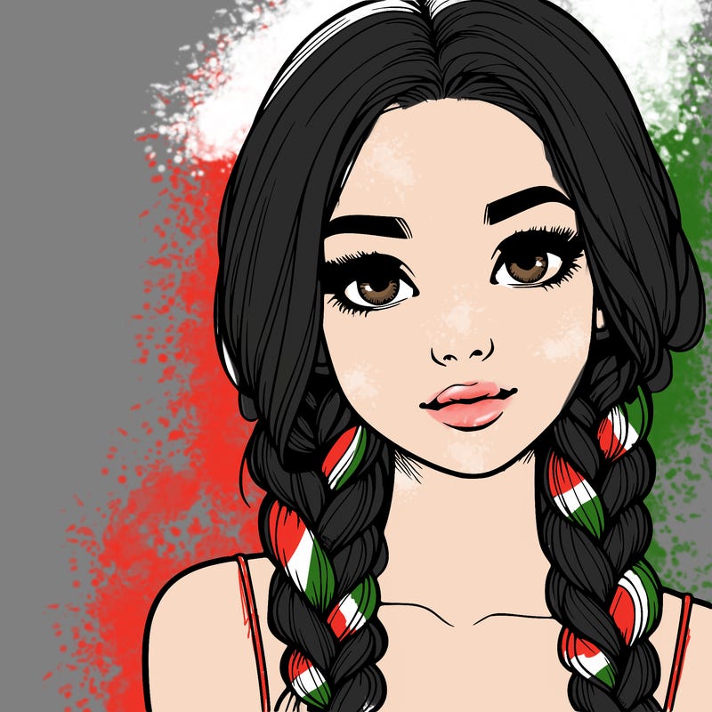 realistic girl with braids