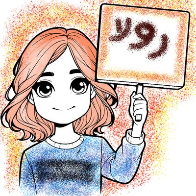 realistic girl holding up a sign