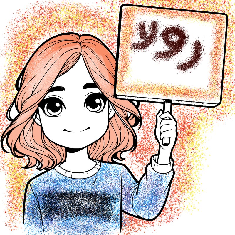 realistic girl holding up a sign