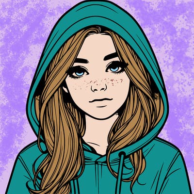 realistic girl with a hoodie