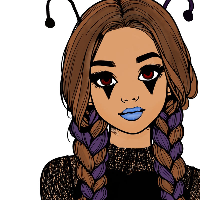 realistic girl with braids