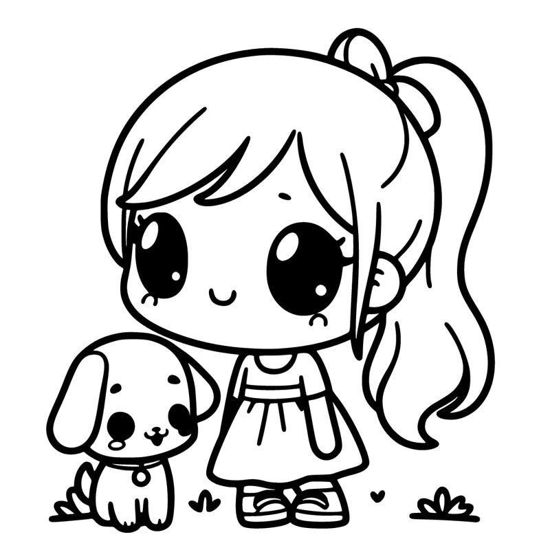 cute girl with a dog