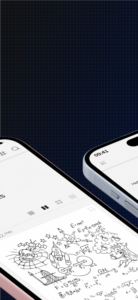 Neo Studio 2 - Neo Studio 2 app showing digitized handwritten sketches and physics formulas on mobile devices.