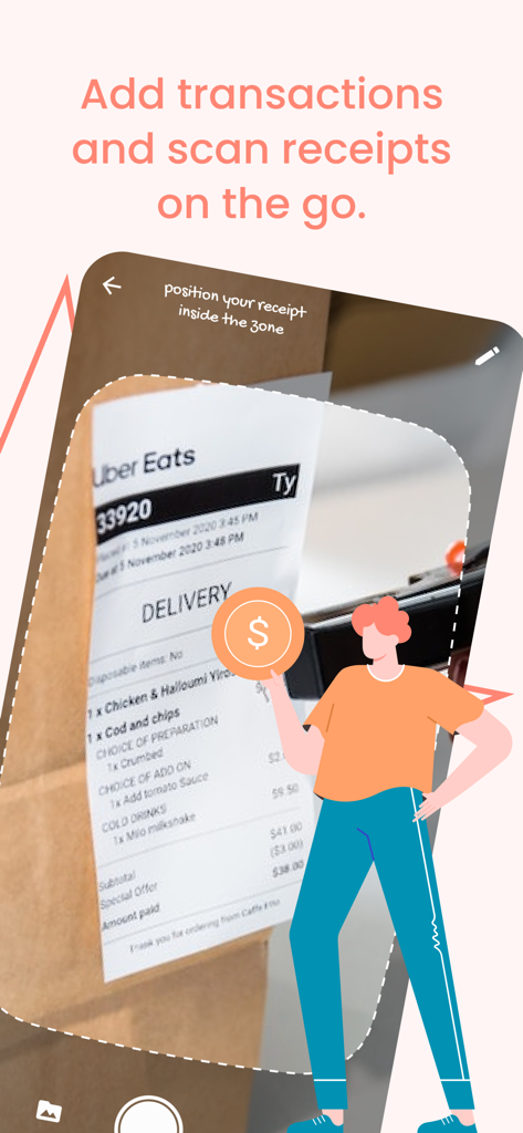TrulySmall Business Expenses - A mobile app interface for scanning business receipts to track expenses.