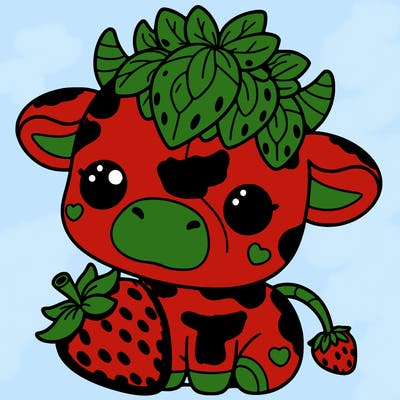 cute strawberry cow