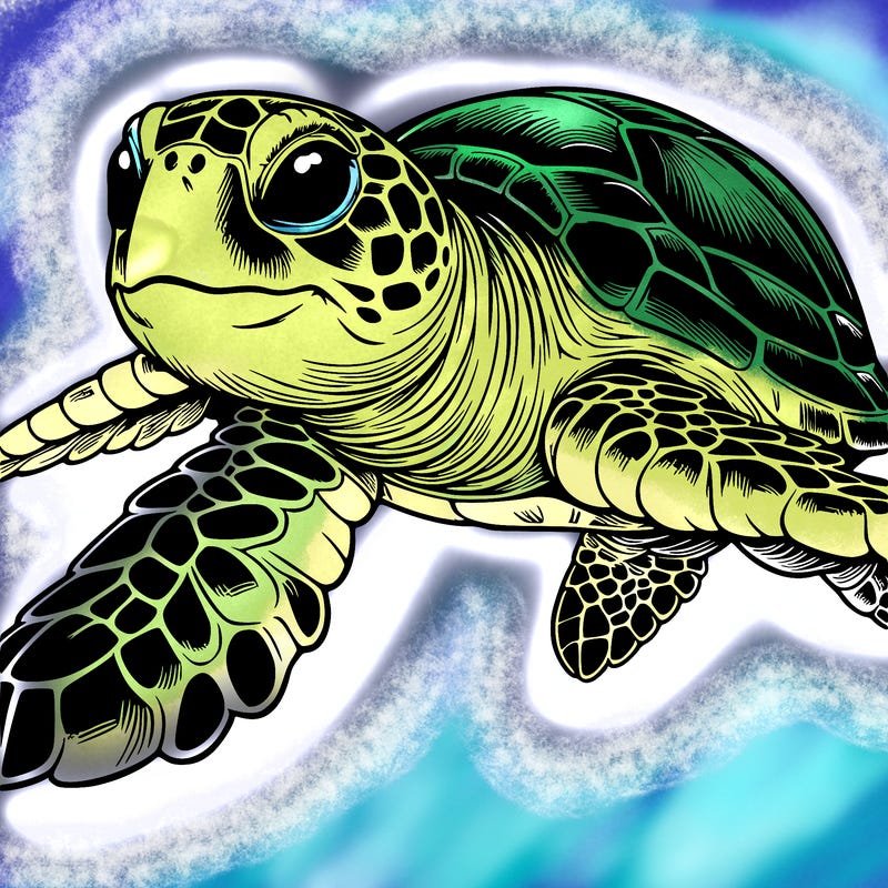 realistic sea turtle