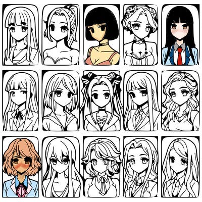 girls that look diffrent anime