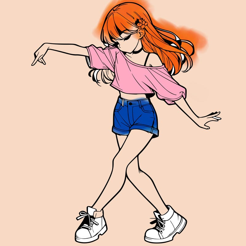 realistic girl danceing