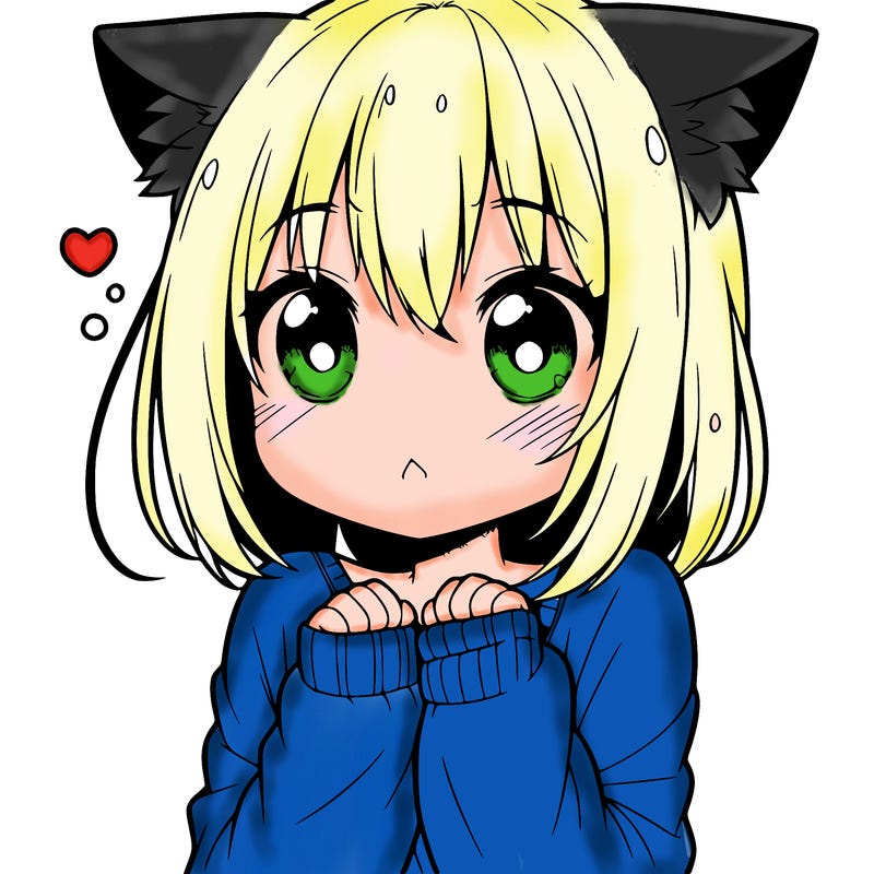 shy anime catgirl