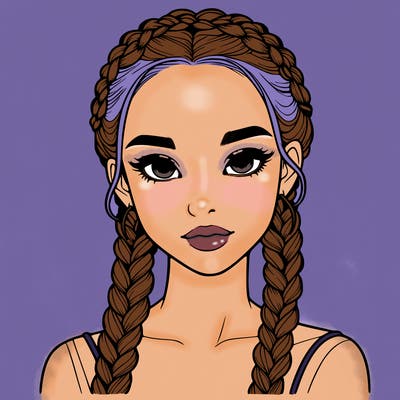 realistic girl with braids