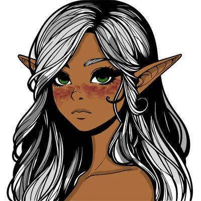 elf girl realistic dark fantasy