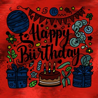 happy birthday in calligraphy