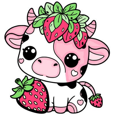 cute strawberry cow