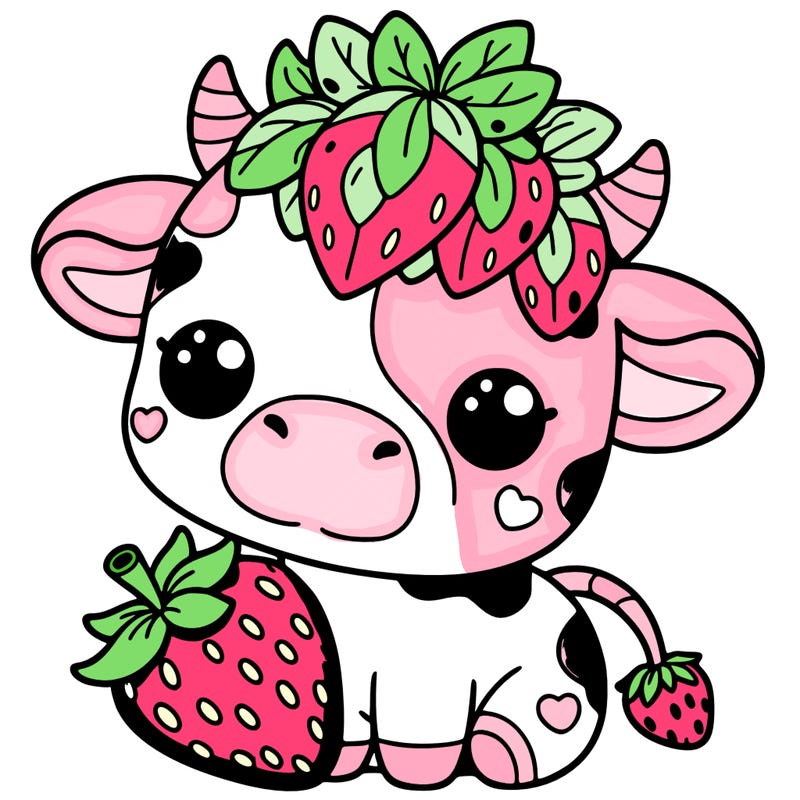 cute strawberry cow