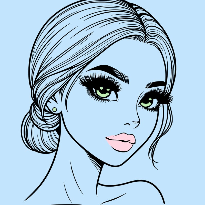 realistic girl with lashes