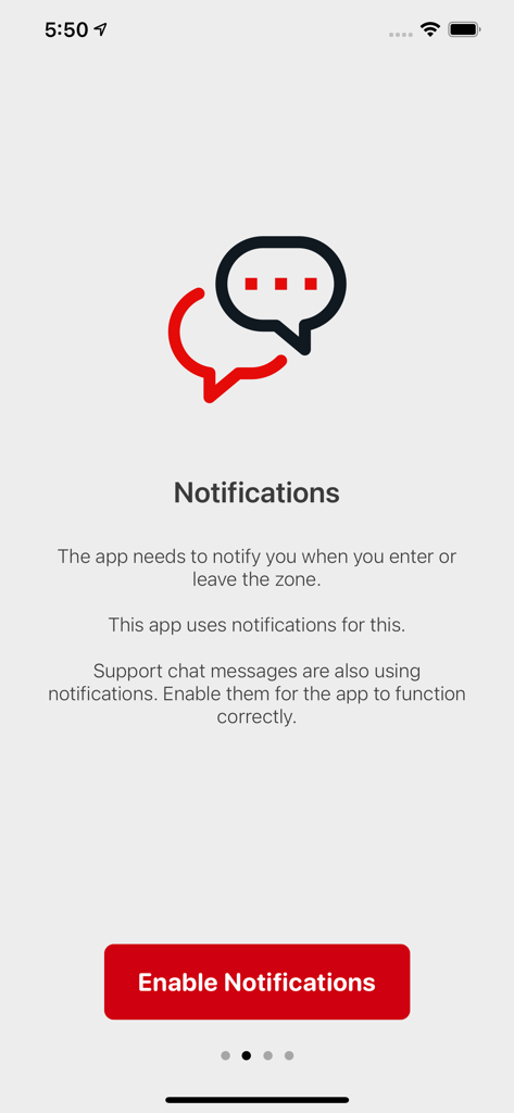 Congestion Zone App - Notification permission screen for the London Congestion Zone app