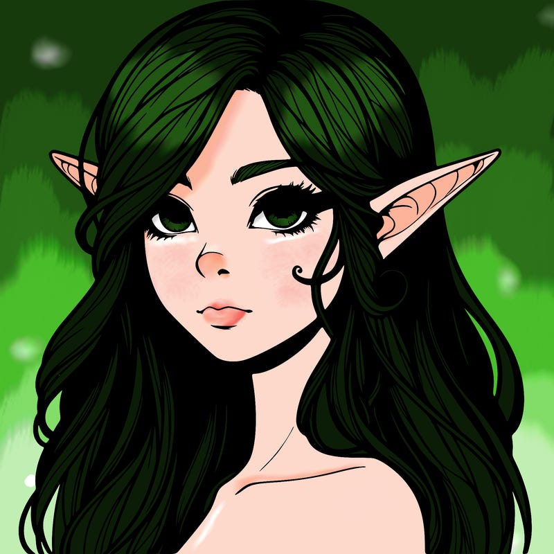 elf girl realistic dark fantasy