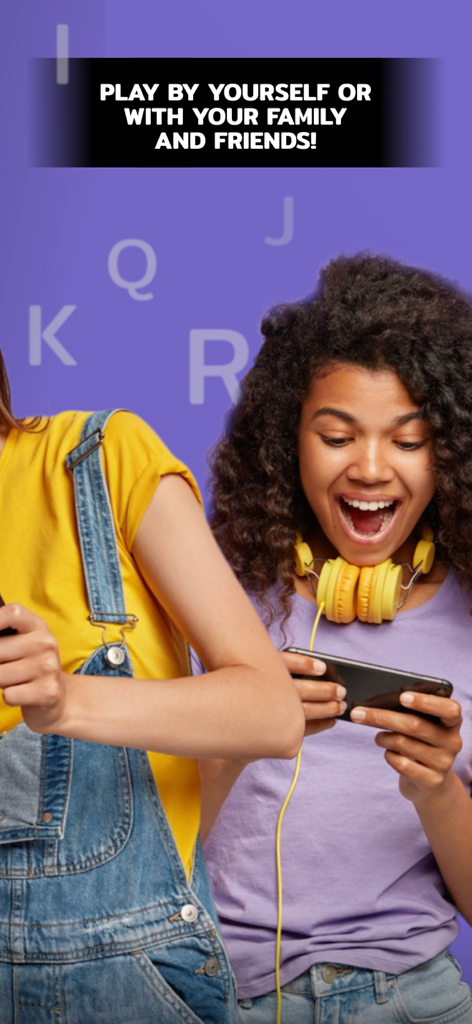 Last Letter First:  Word Game - Two people playing the Last Letter First word game together on their smartphones