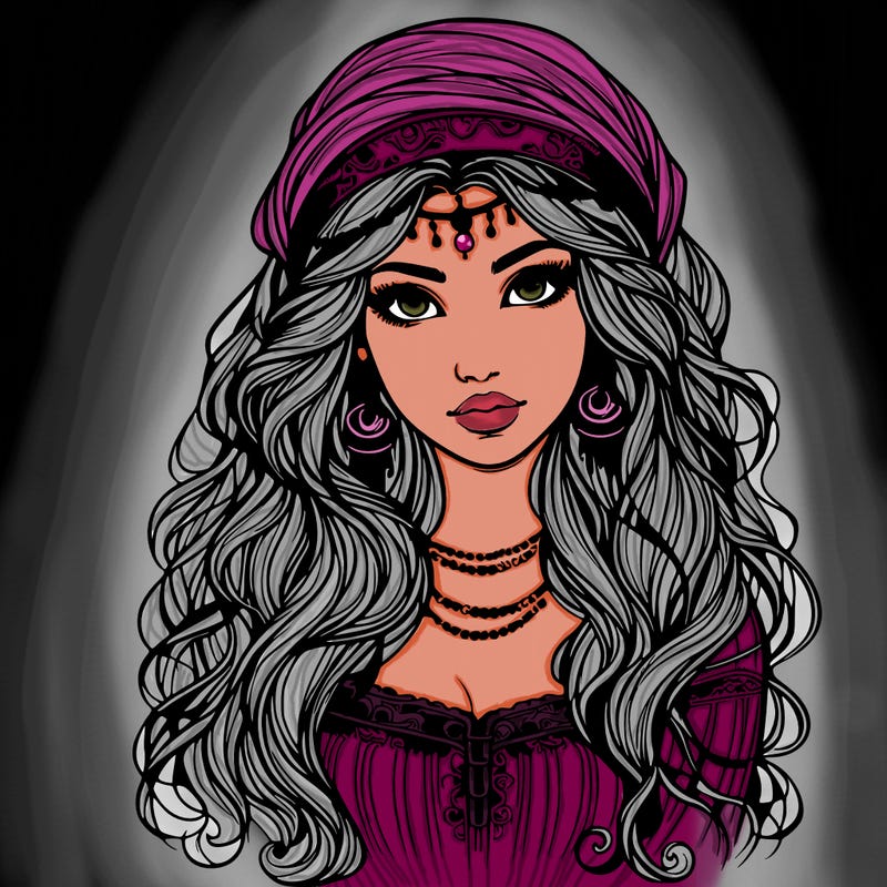 realistic beautiful mysterious gypsy girl