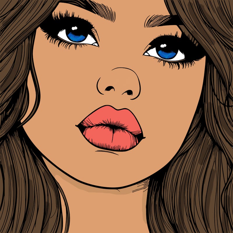 really realistic girl with lips