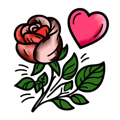rose and heart