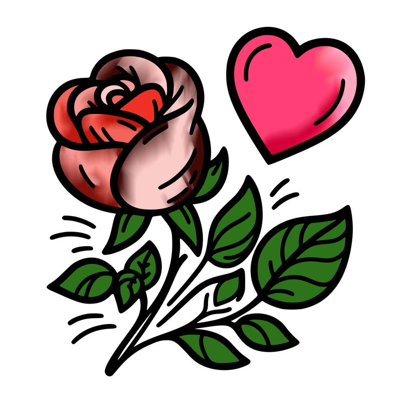 rose and heart