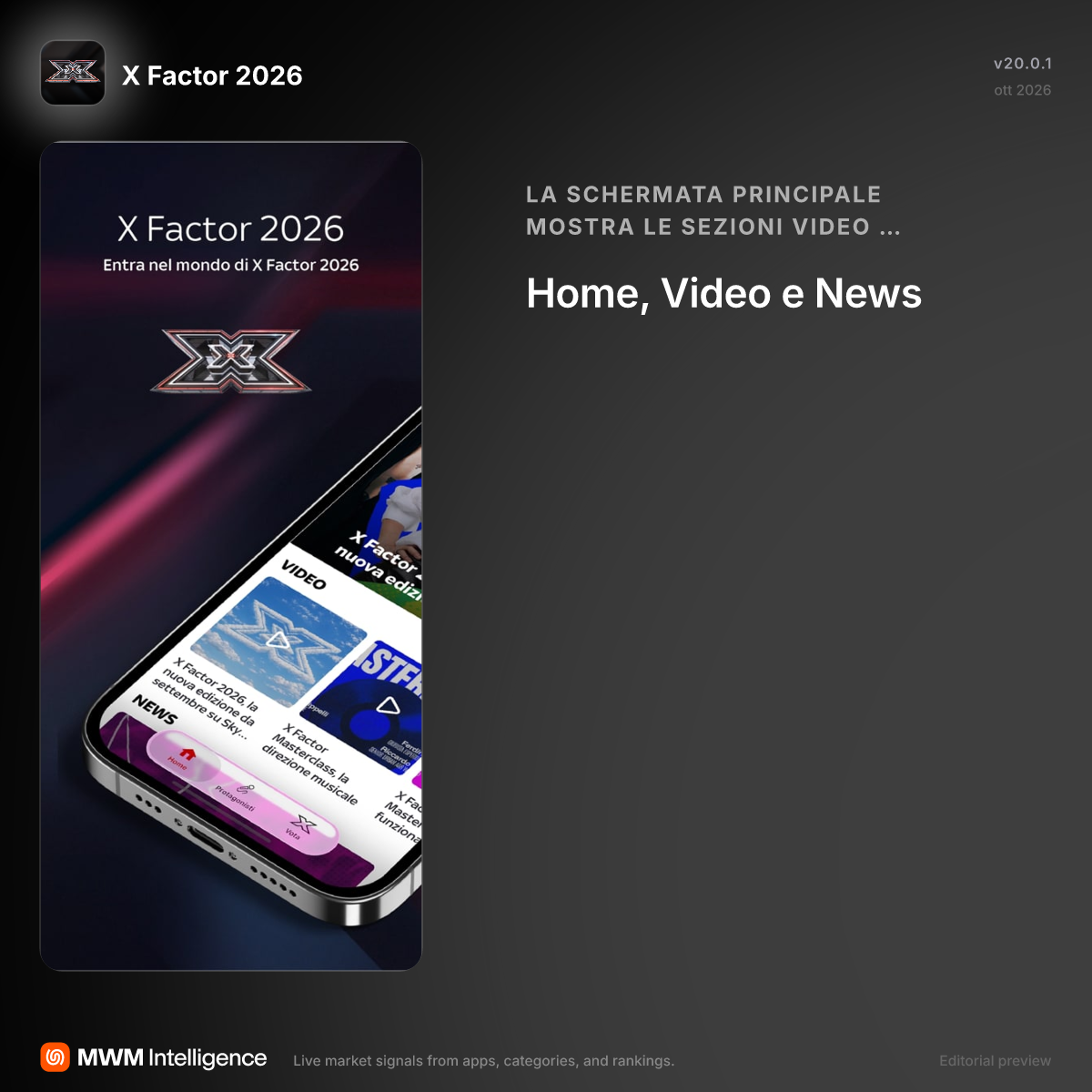 X Factor 2026 - App di Intrattenimento | MWM