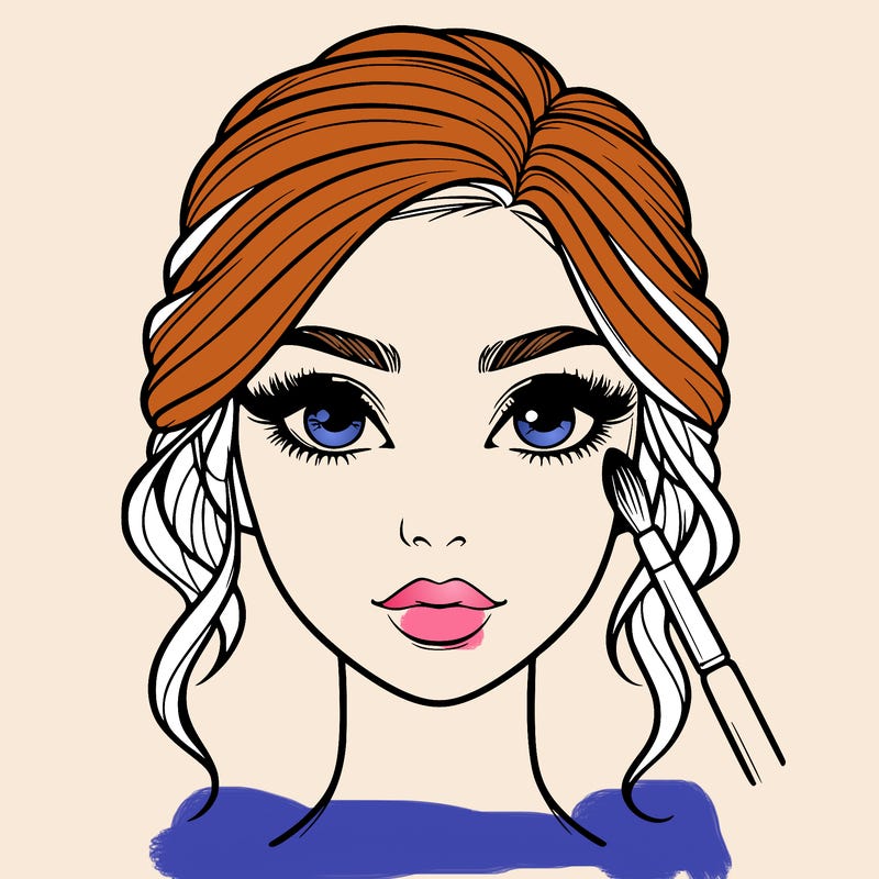 realistic person with makeup