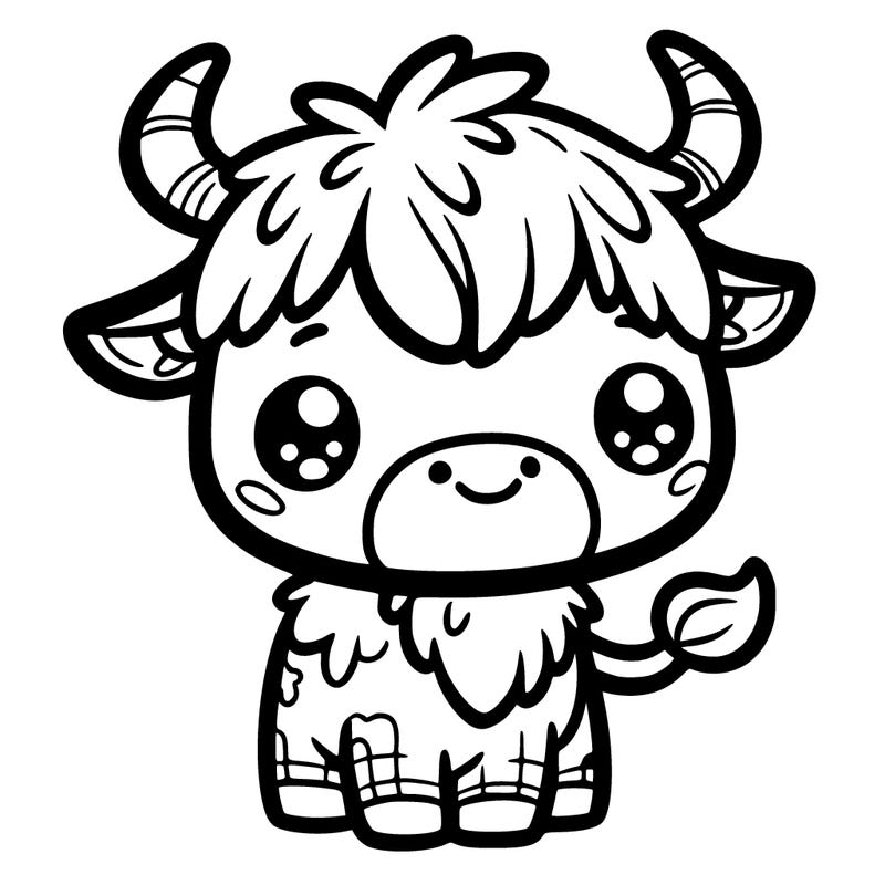 happy cute highland cow