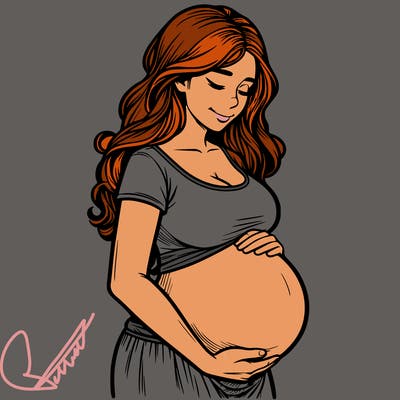 woman heavily pregnant realistic