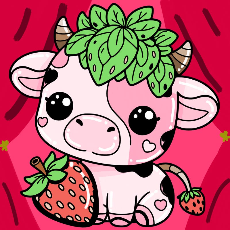 cute strawberry cow