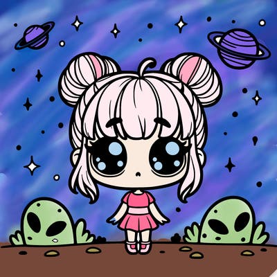 cute alien girl