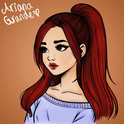 realistic girl with a high ponytail