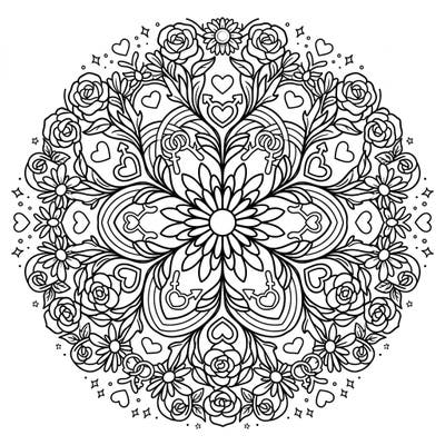 Immerse yourself in a beautiful blend of nature and celebration with this Kaleidoscope Flowers coloring page. Its intricate floral patterns, interwoven with symbols of love and diversity, make it a perfect tribute to Pride Month.