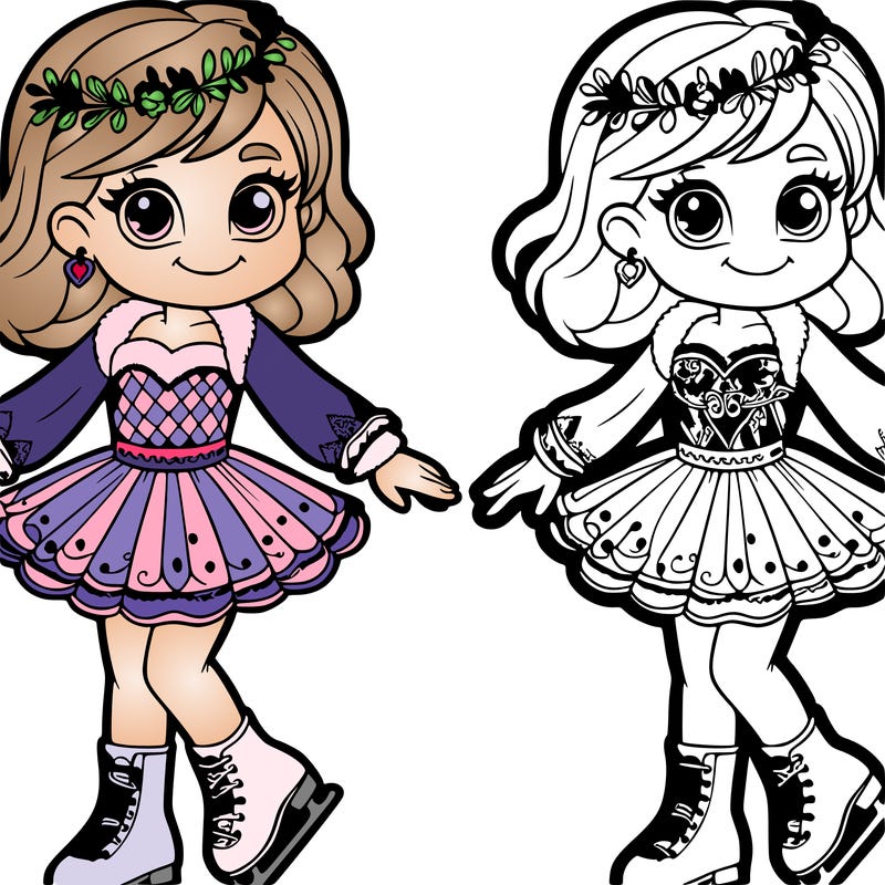 girl in fancy ice skating outfit