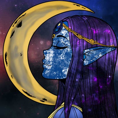 a realistic moon elf