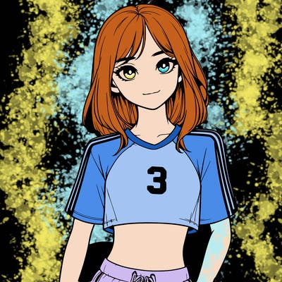 realistic girl wearing soccer jersey
