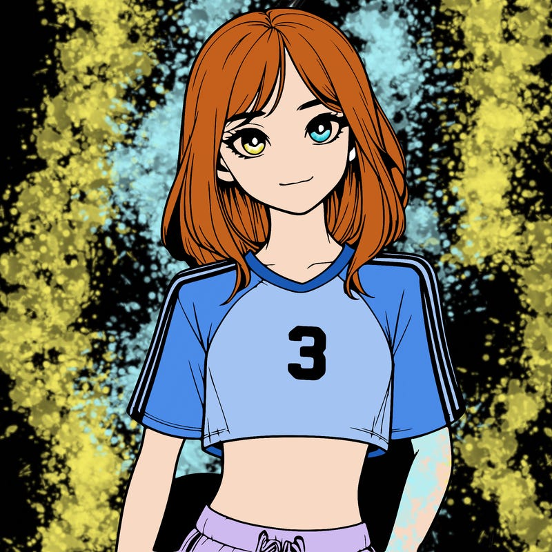 realistic girl wearing soccer jersey