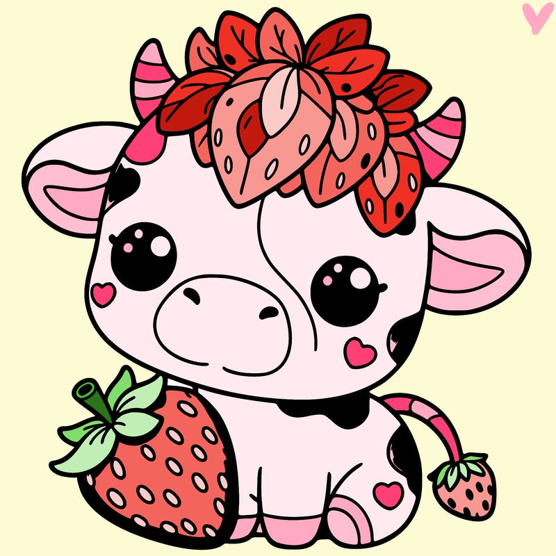 cute strawberry cow