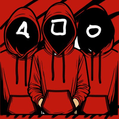 3 faceless people in  hoodies