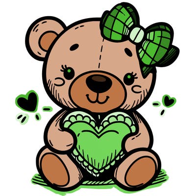teddy bear hugging a heart