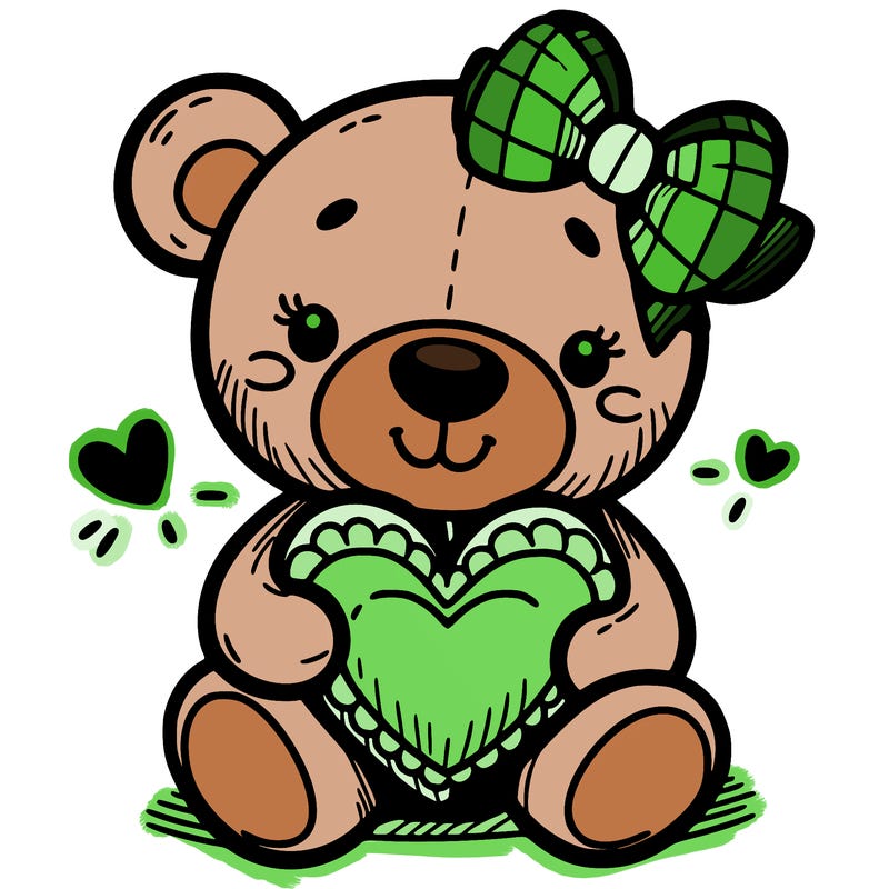 teddy bear hugging a heart