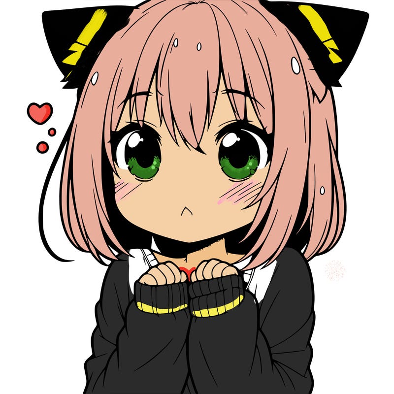 shy anime catgirl