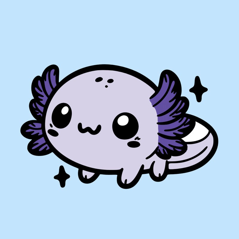 cute easy baby axolotl