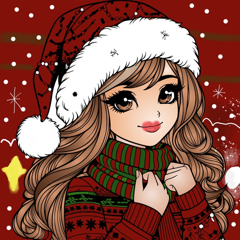 realistic christmas girl